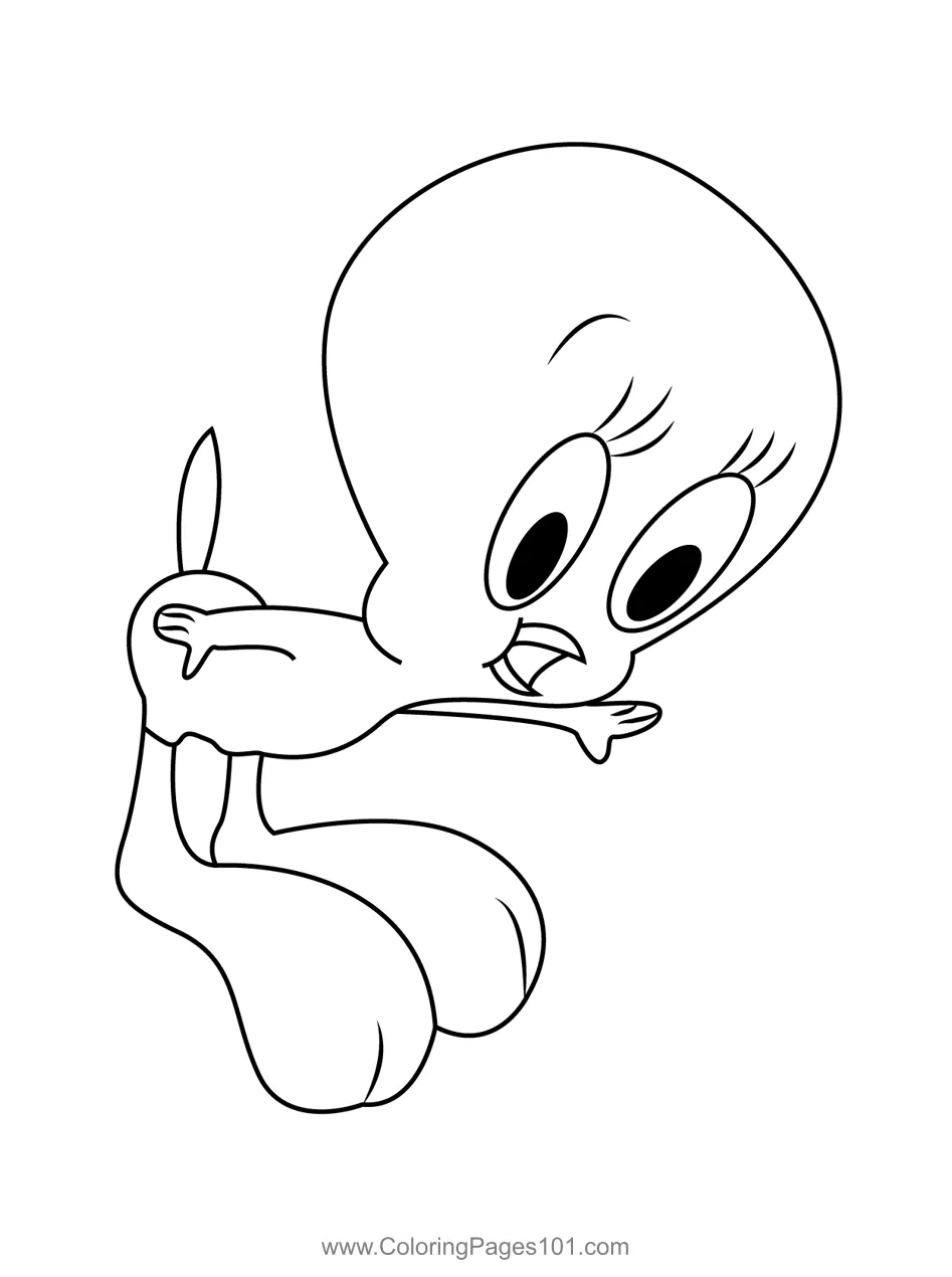 Tweety Bird Coloring Page for Kids - Free Tweety Printable Coloring