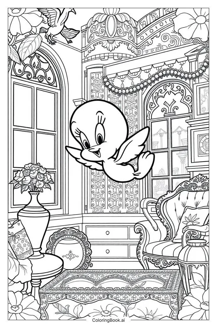 Tweety Bird Coloring Page (Free PDF&PNG Printable)