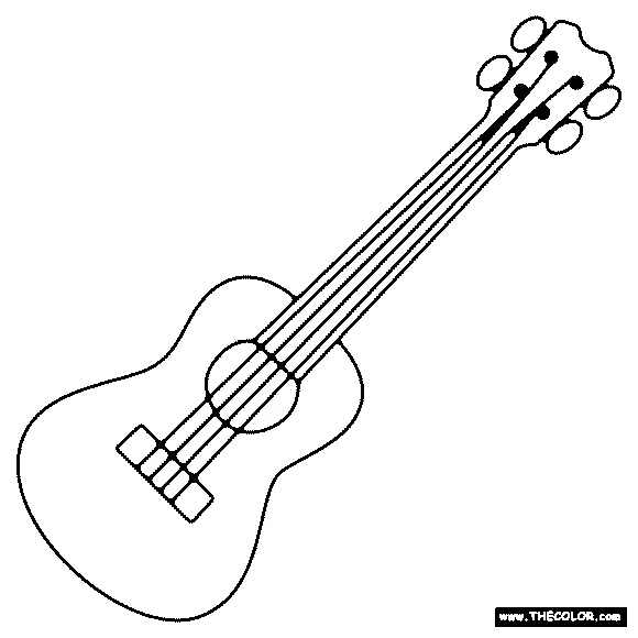 Ukulele coloring page
