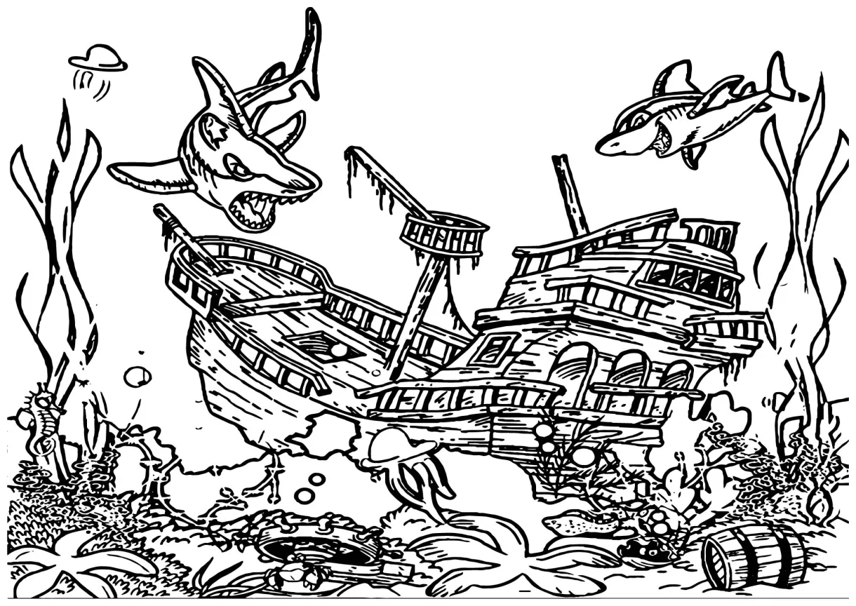 Underwater sea life underwater coloring page wecoloringpage