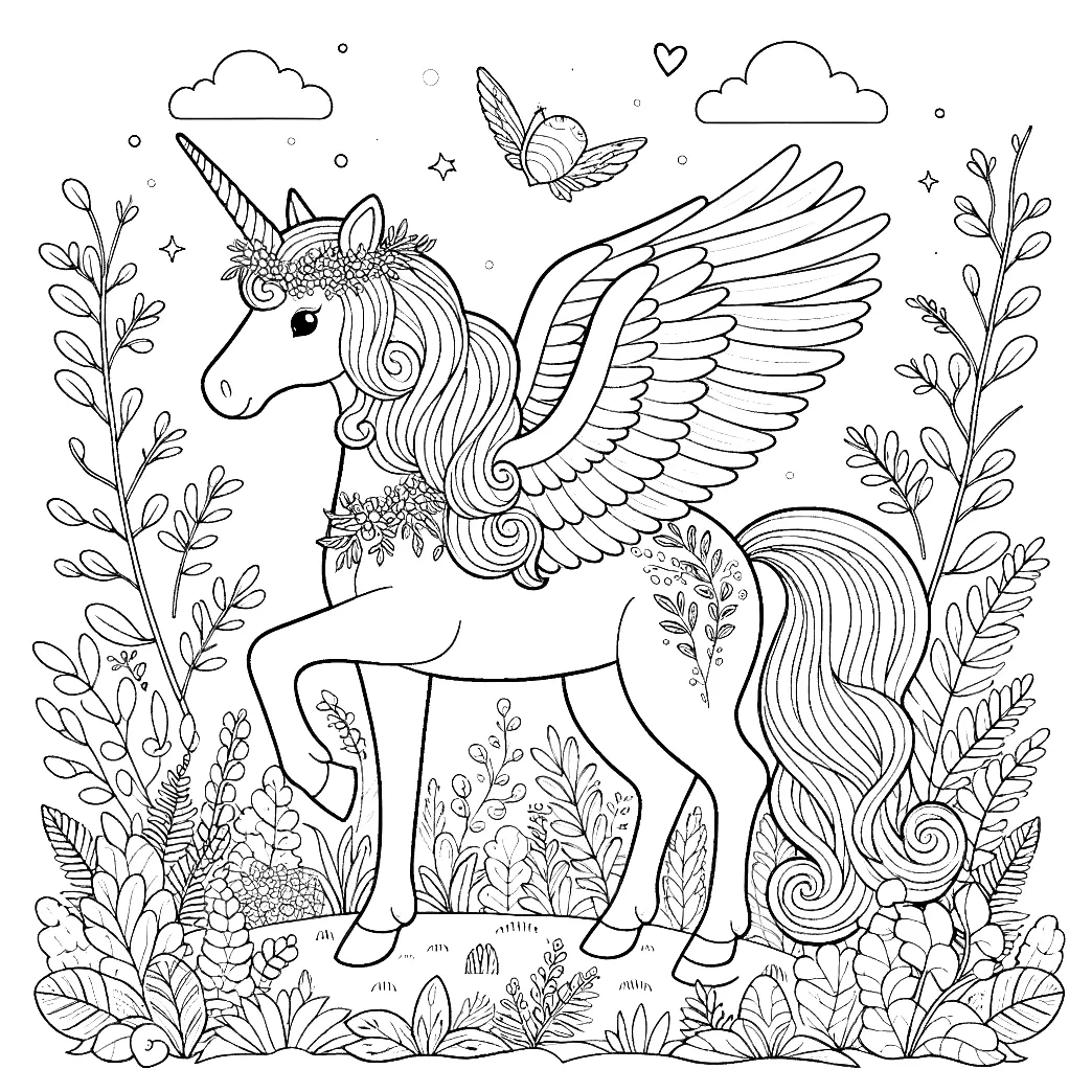 Unicorn Coloring Pages 15 - Coloring Pages Gem