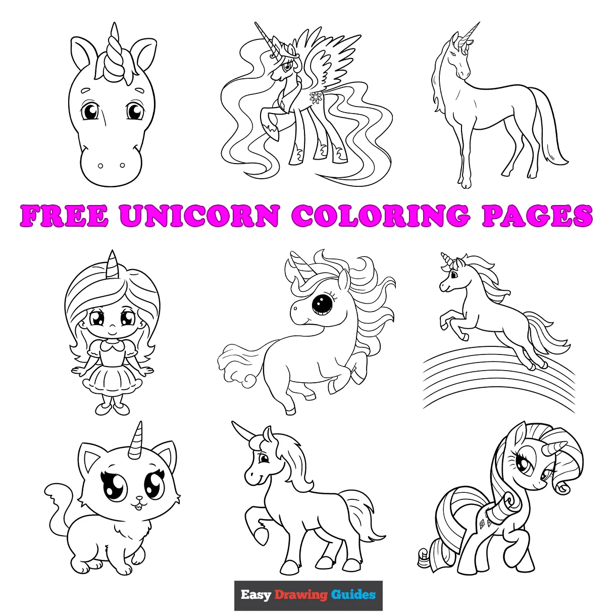 Unicorn Coloring Book Glitter Coloring Pages
