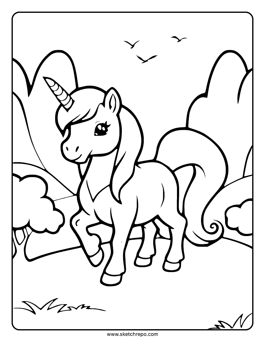 Unicorn Coloring Page - Sketch Repo