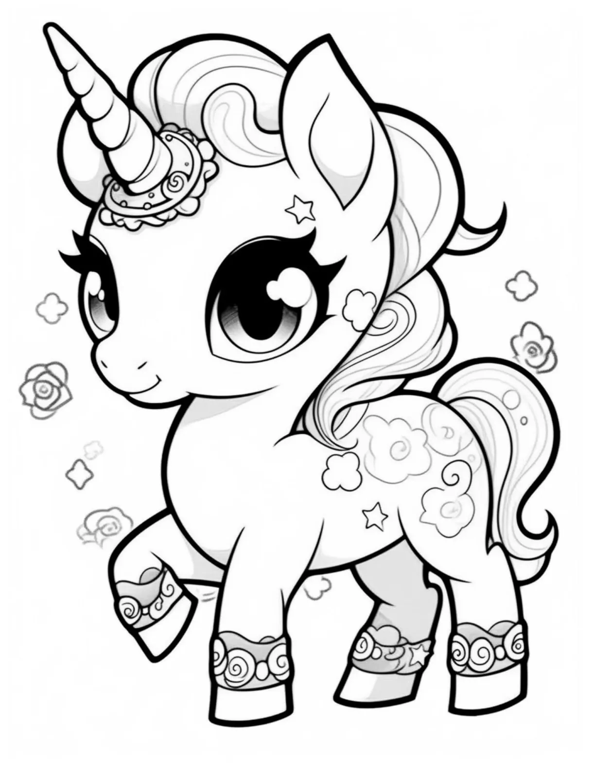 Unicorn Family Coloring Page Coloring Pages