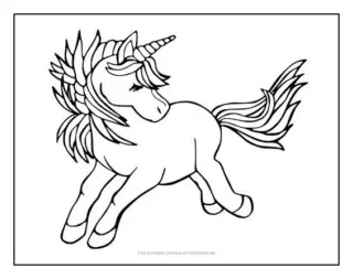 Galloping unicorn coloring page print it free printable coloring page