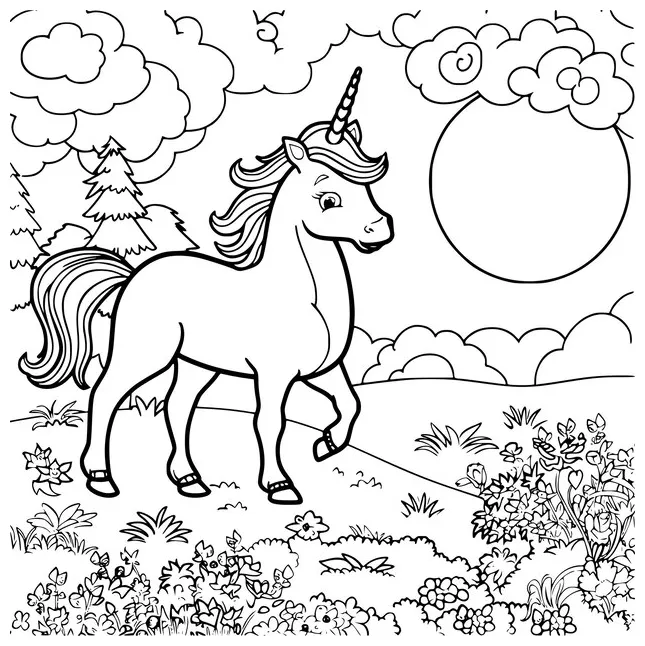 Coloring page with horse galloping vectors & illustrations for free