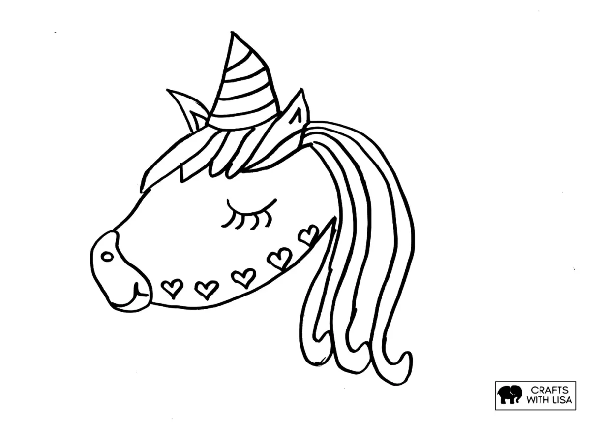 Unicorn coloring head coloring page crafts with lisa