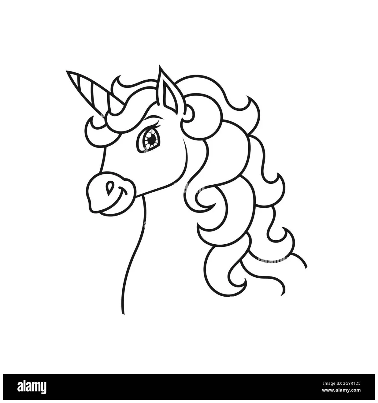 Premium vector unicorn head outline