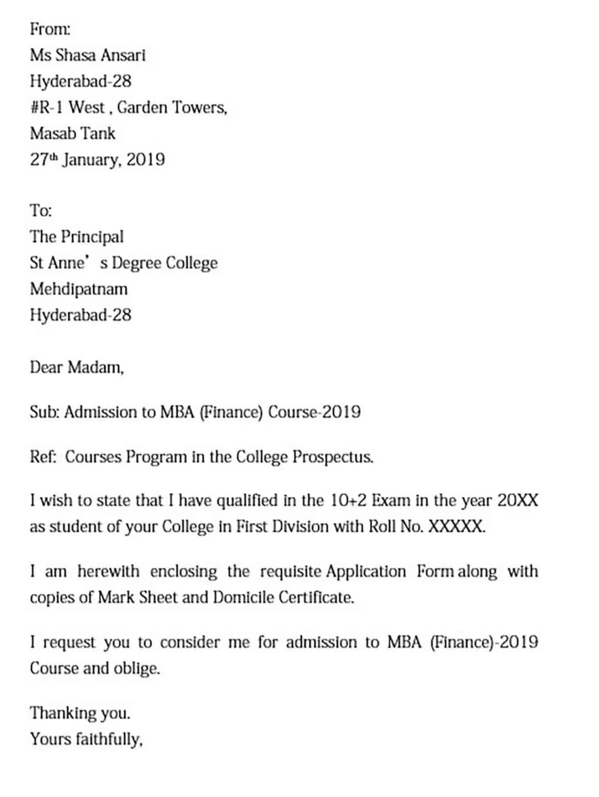 College application letter and how to make reader interested to read