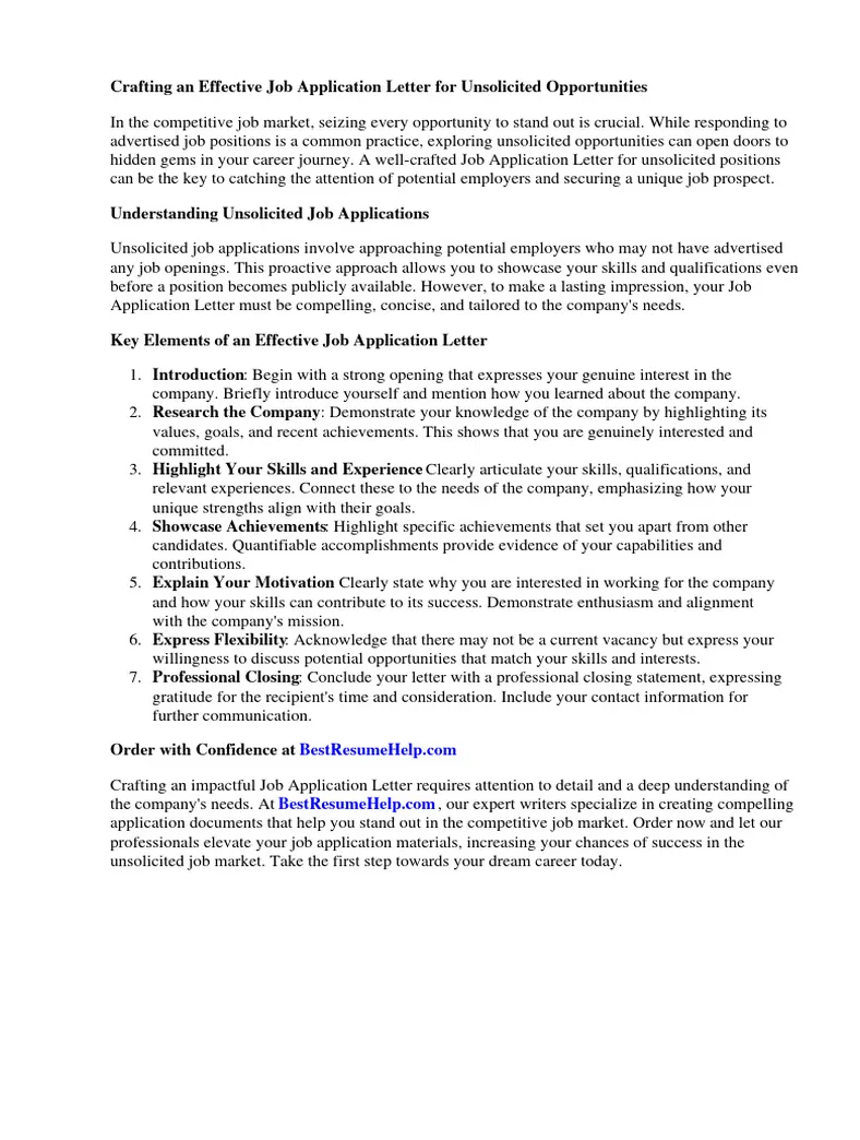 Job application letter unsolicited pdf résumé employment printable coloring page