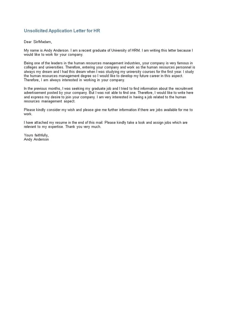 How to write an for hr