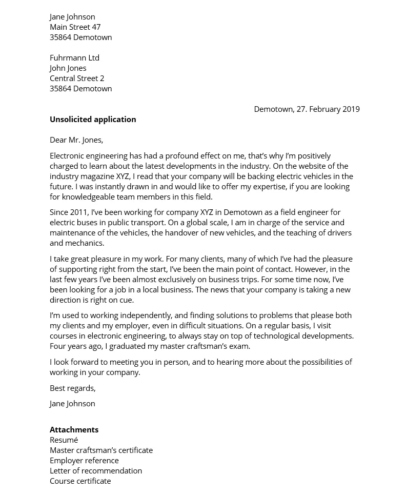 Unsolicited job application tips & templates ionos