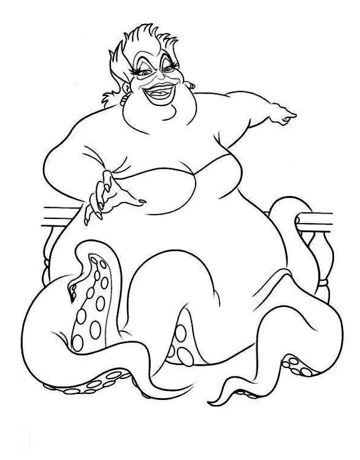 Disney ursula coloring pages free printable pdf