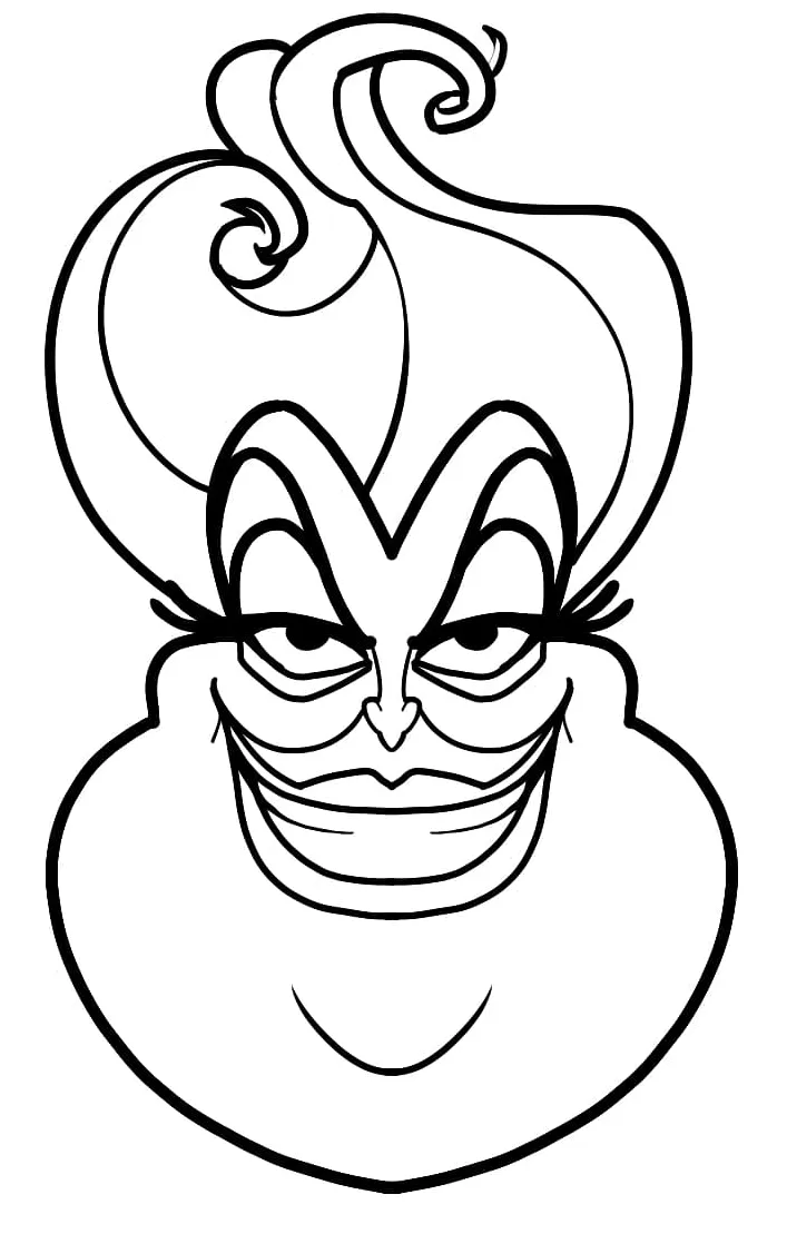 Smiling ursula coloring page free printable coloring pages for kids