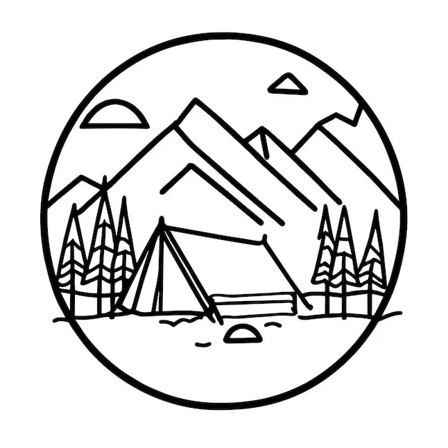 Premium vector coloring page design nature or urban city printable coloring page