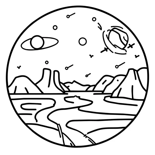 Premium vector coloring page design nature or urban city