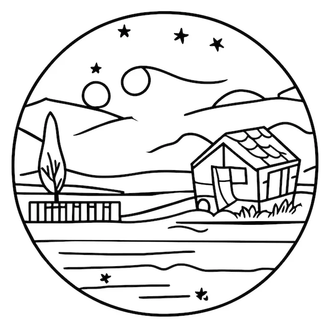 Premium vector coloring page design nature or urban city