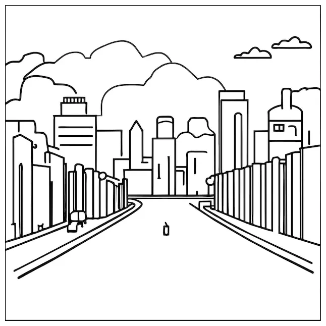 Premium vector coloring page design nature or urban city