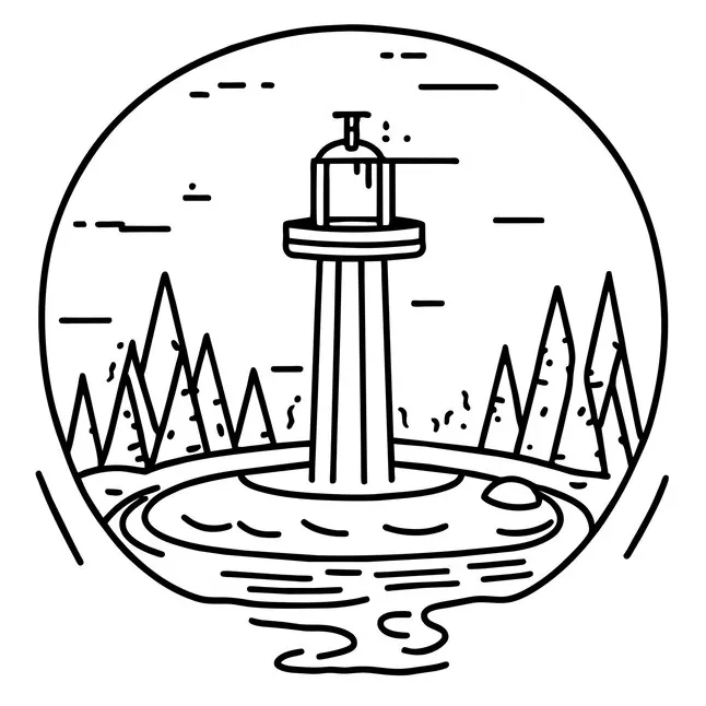 Coloring page design nature or urban city premium ai-generated vector