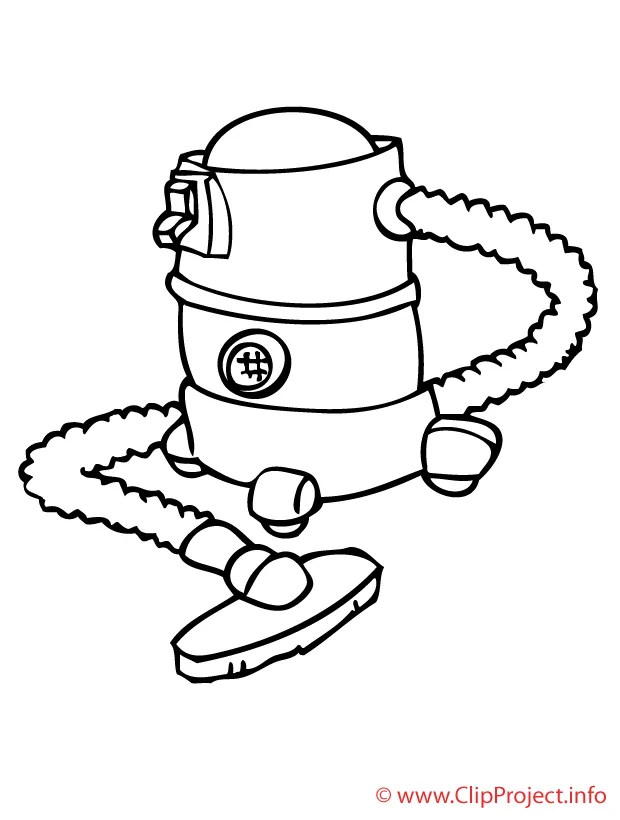 Coloring page vacuum cleaner