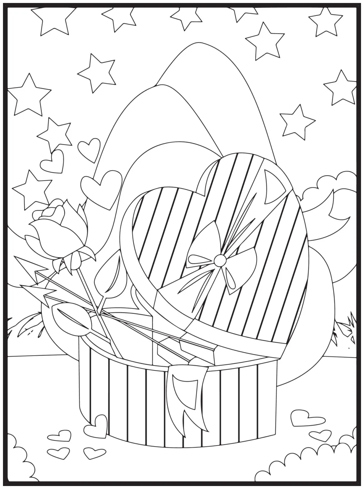 Valentines Day Coloring Pages 16825046 Vector Art at Vecteezy
