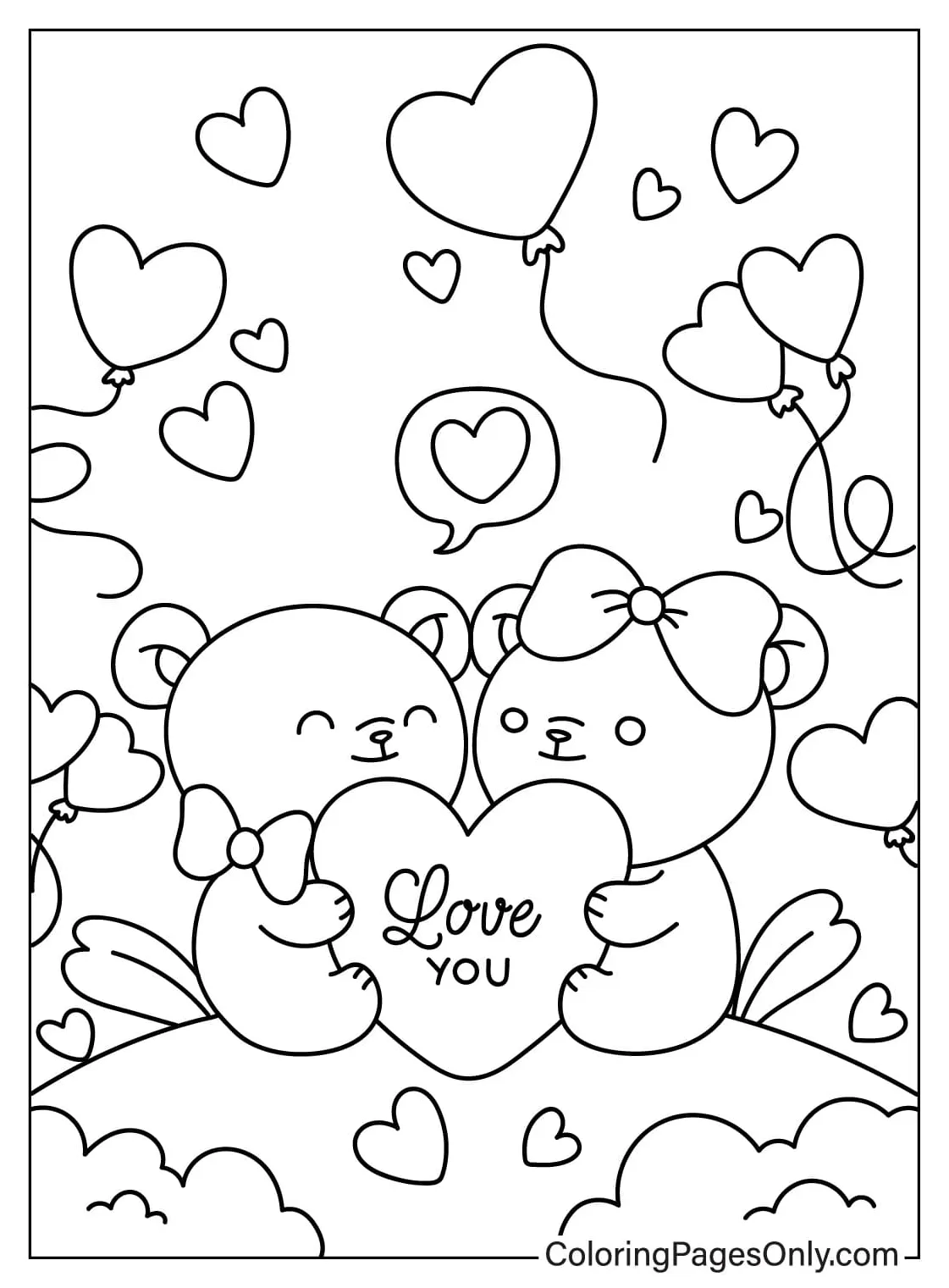 Valentines day coloring page free printable coloring pages