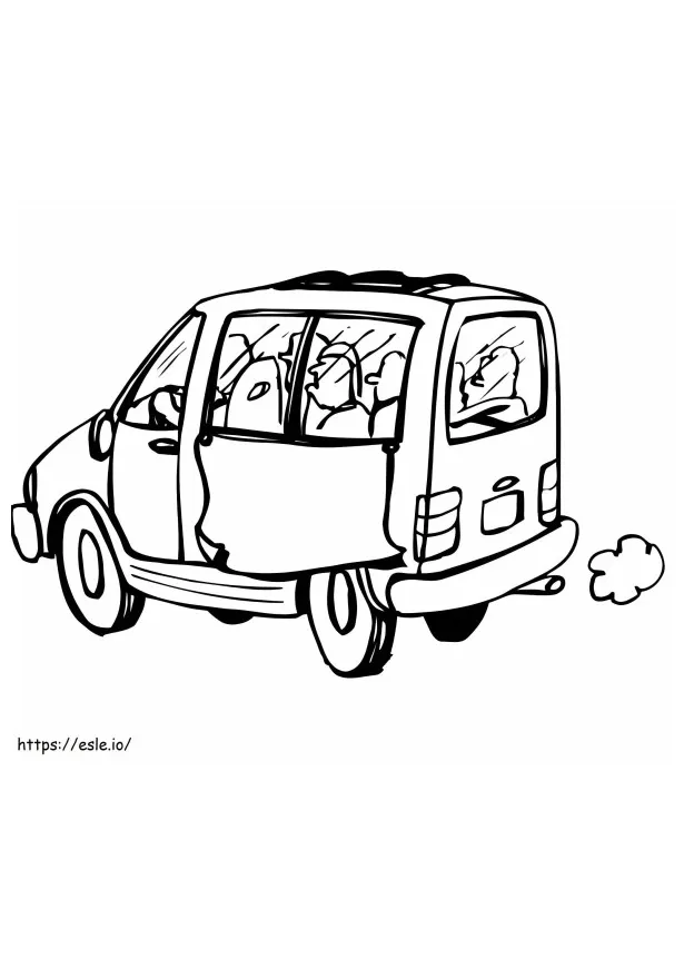 Van to color coloring page