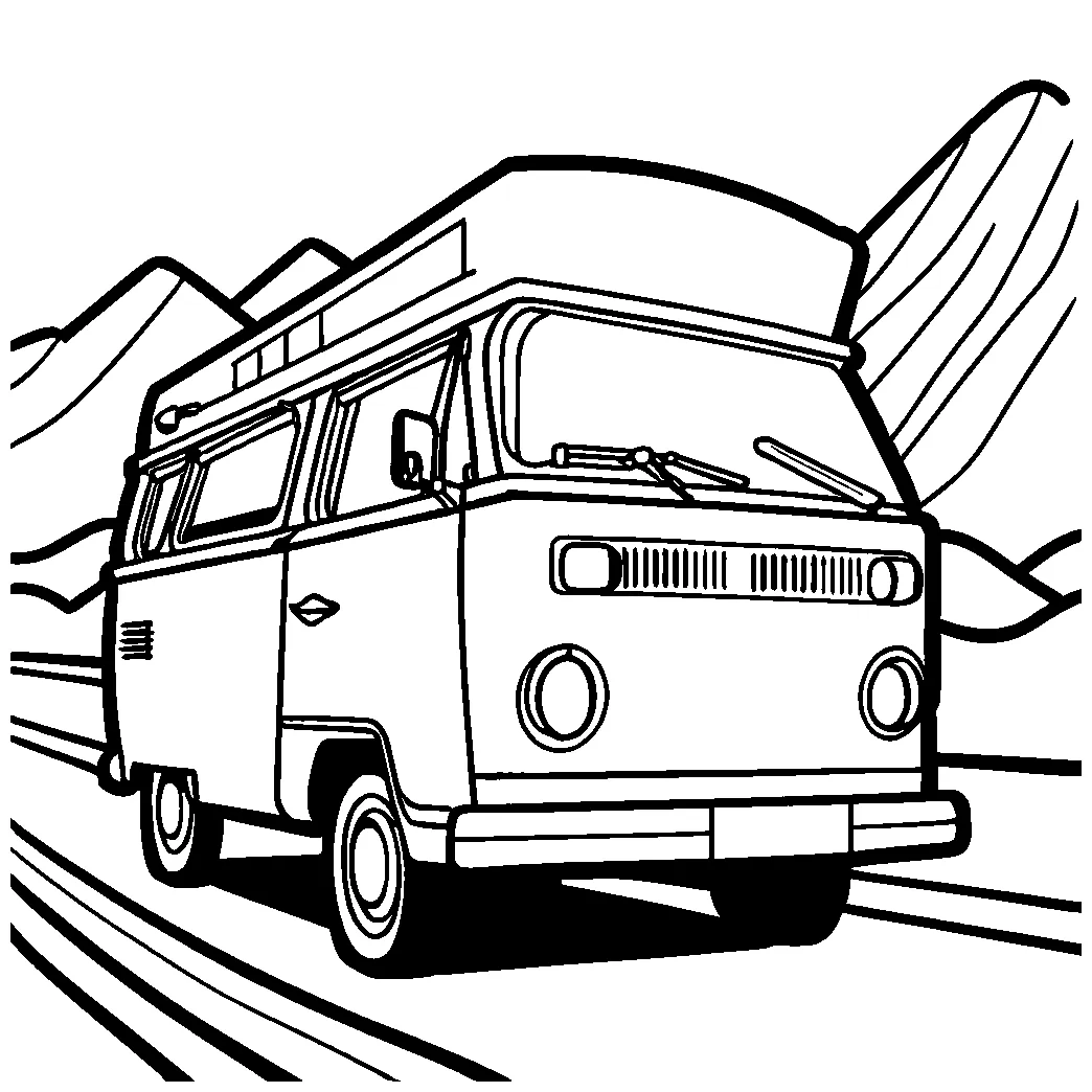 Camper van coloring page Lulu Pages