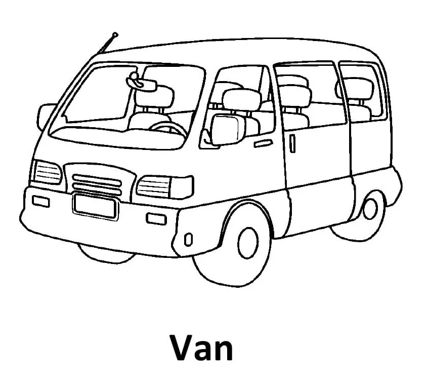 Van Coloring Page