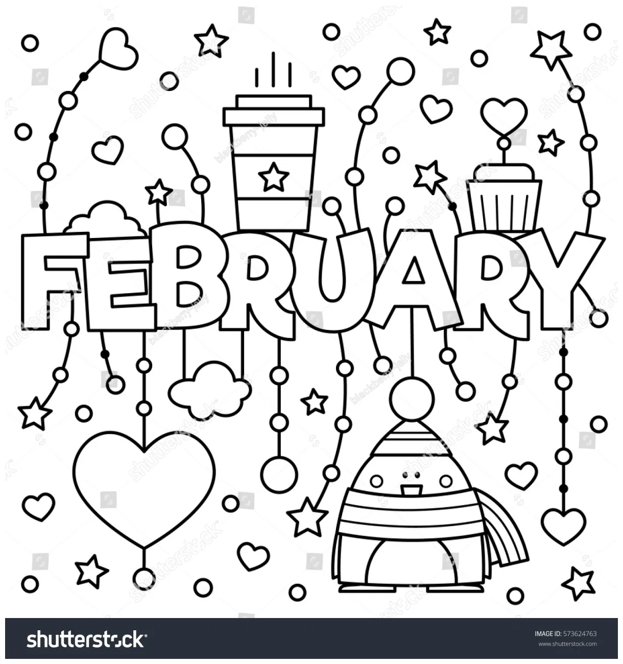 Coloring page vector illustration stock vector 573624763