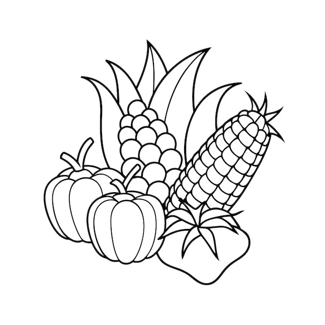 Vegetable coloring page | Premium AI-generated vector