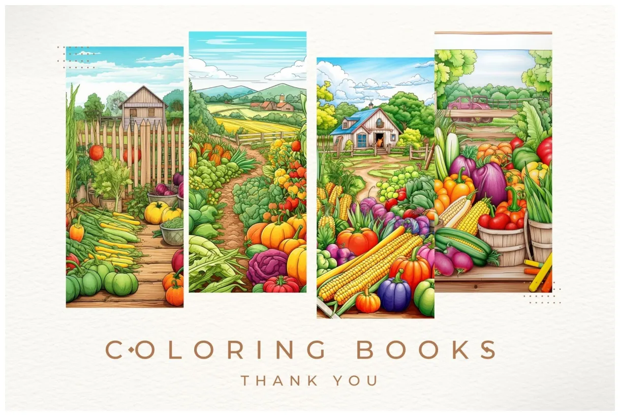 Garden coloring, farm coloring sheet