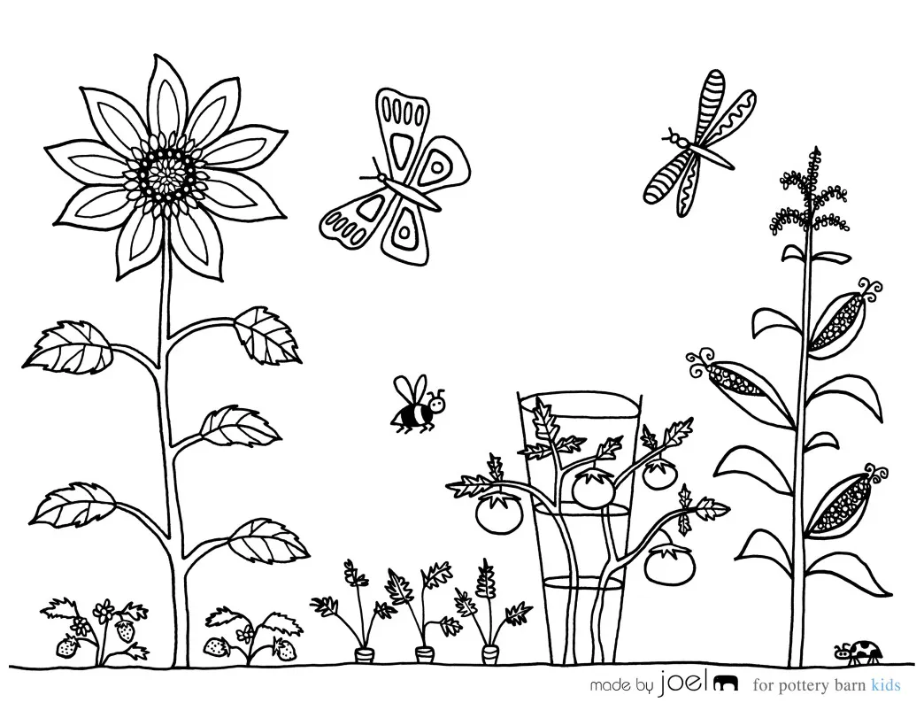 Vegetable garden coloring sheet! made by joel