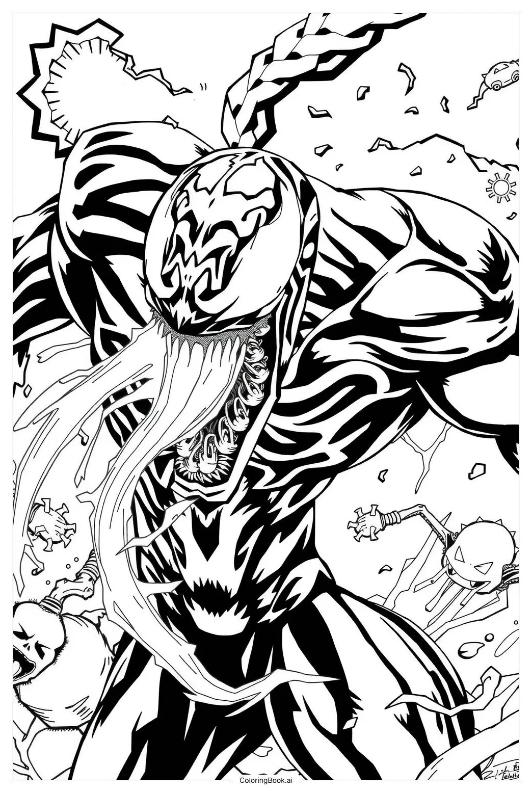 Venom vs spiderman coloring page free pdf&png printable