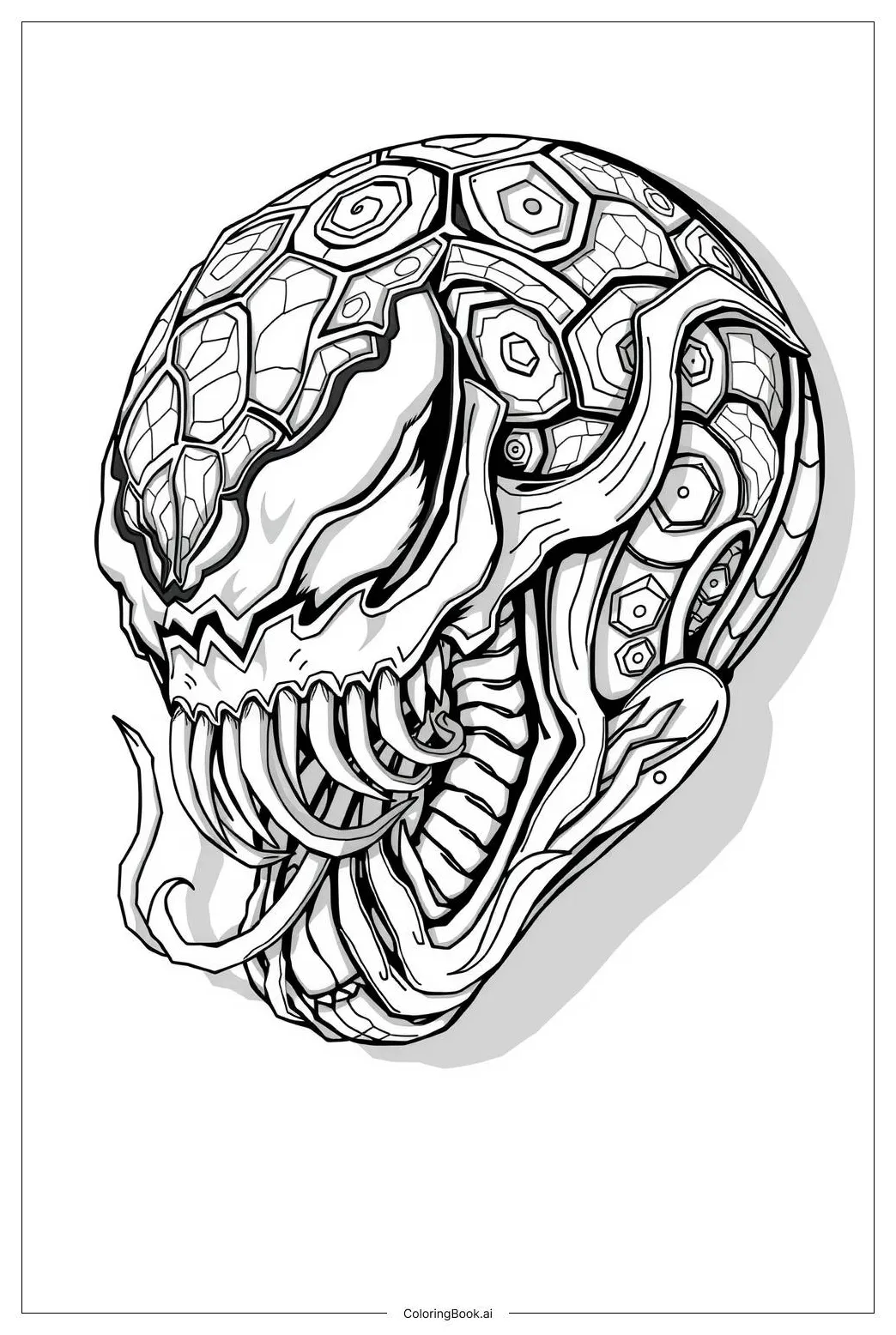 Venom mask coloring page free pdf&png printable