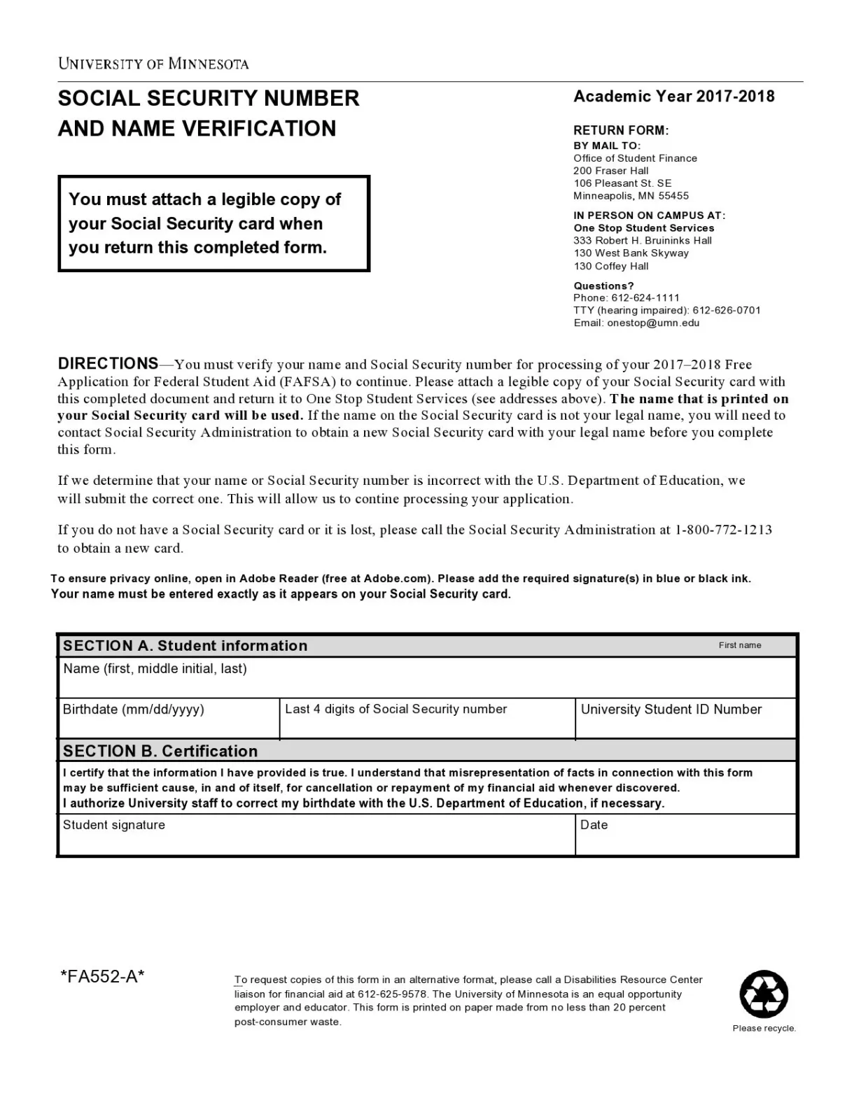 Social security card infoupdate