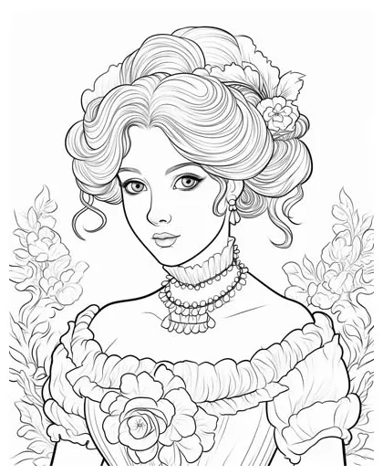 Victorian era coloring pages