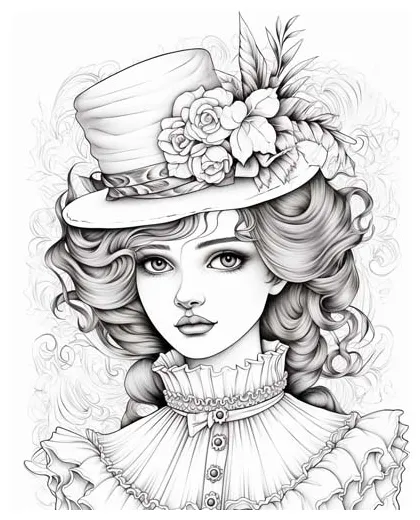 Victorian era coloring pages