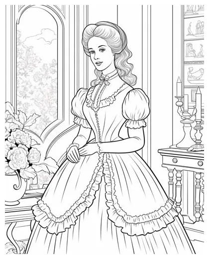 Victorian era coloring pages