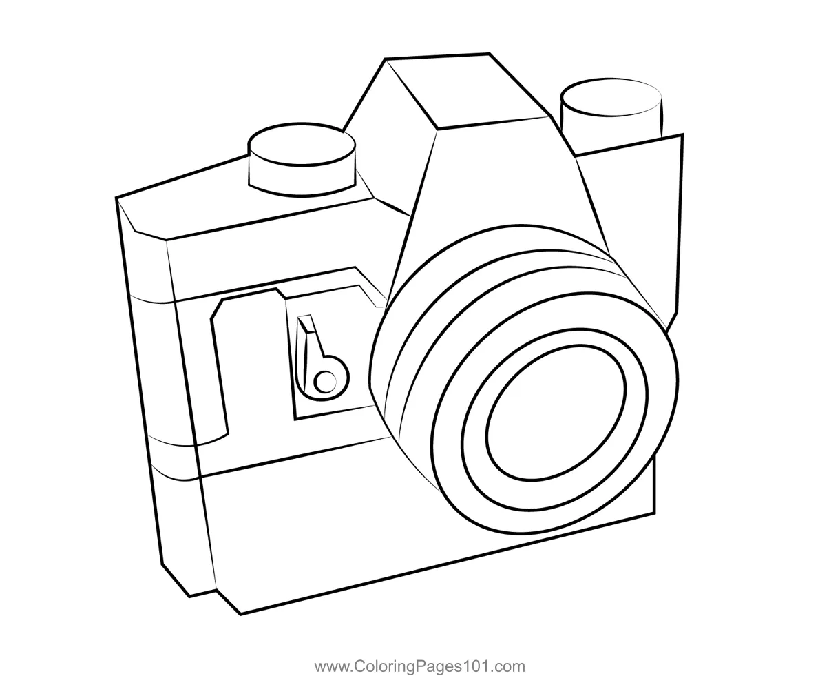 Lens camera coloring page for kids free cameras printable coloring