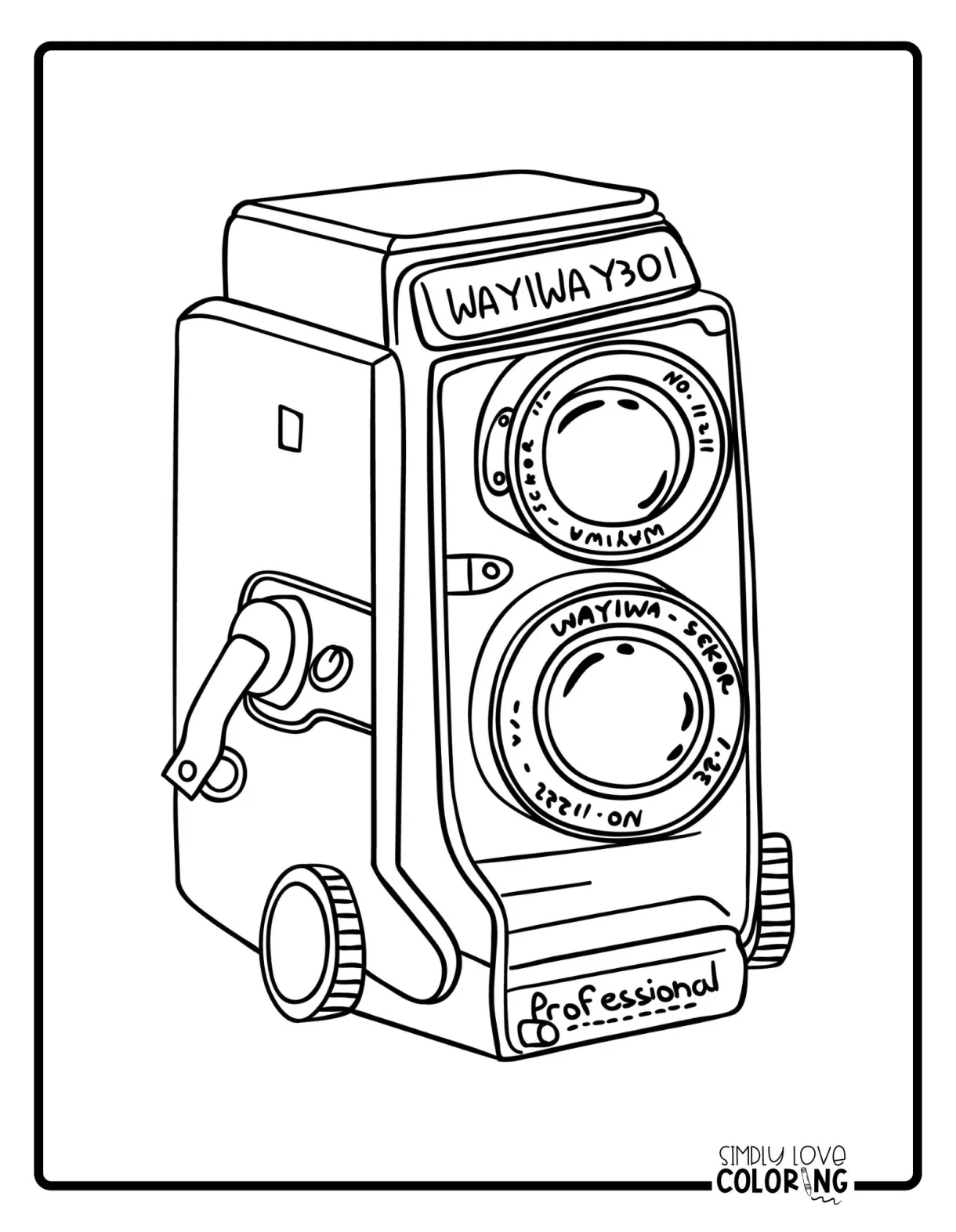 Camera coloring pages free pdf printables simply love coloring