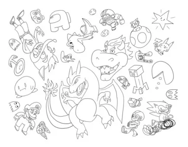 Videogame character coloring page by josh swenson tpt