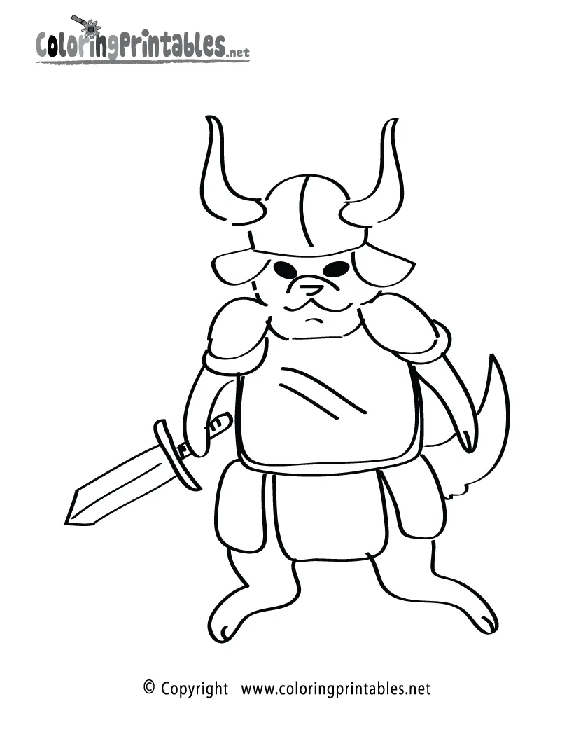 Viking Coloring Page - A Free Boys Coloring Printable