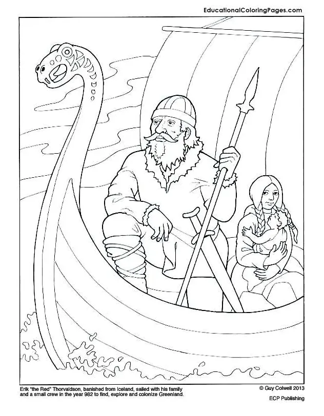 Viking longship colouring pages sketch coloring page