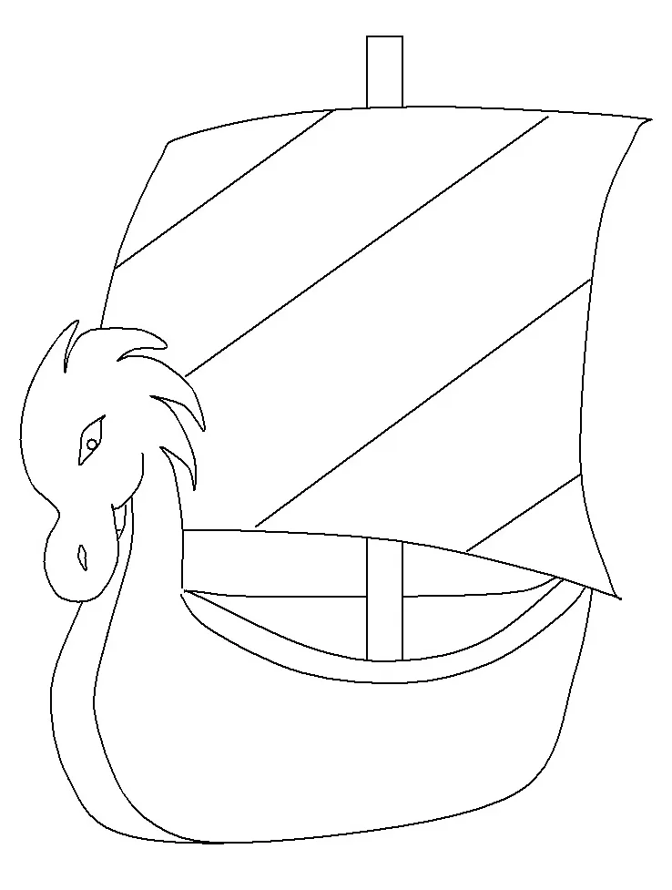 Longboat template viking longship colouring pages sketch coloring page