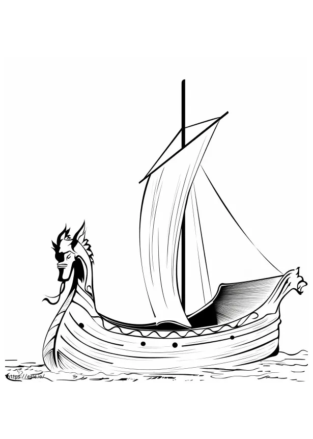 Viking ship coloring page