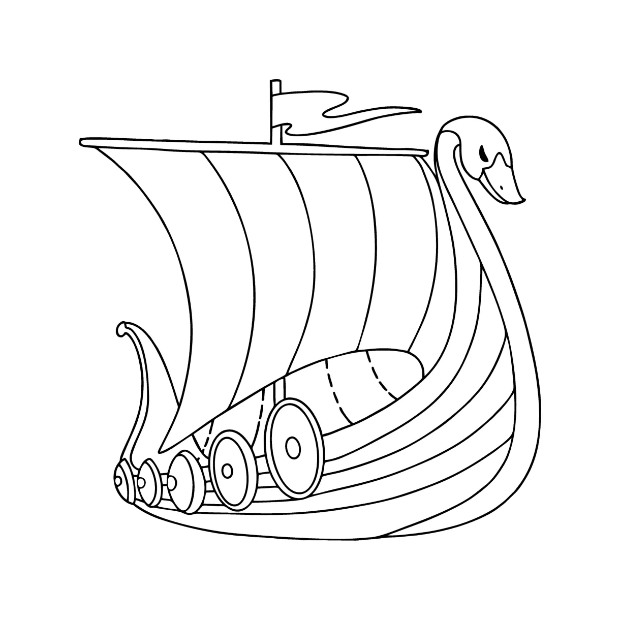 Viking ship сoloring page ♥ online and print for free!