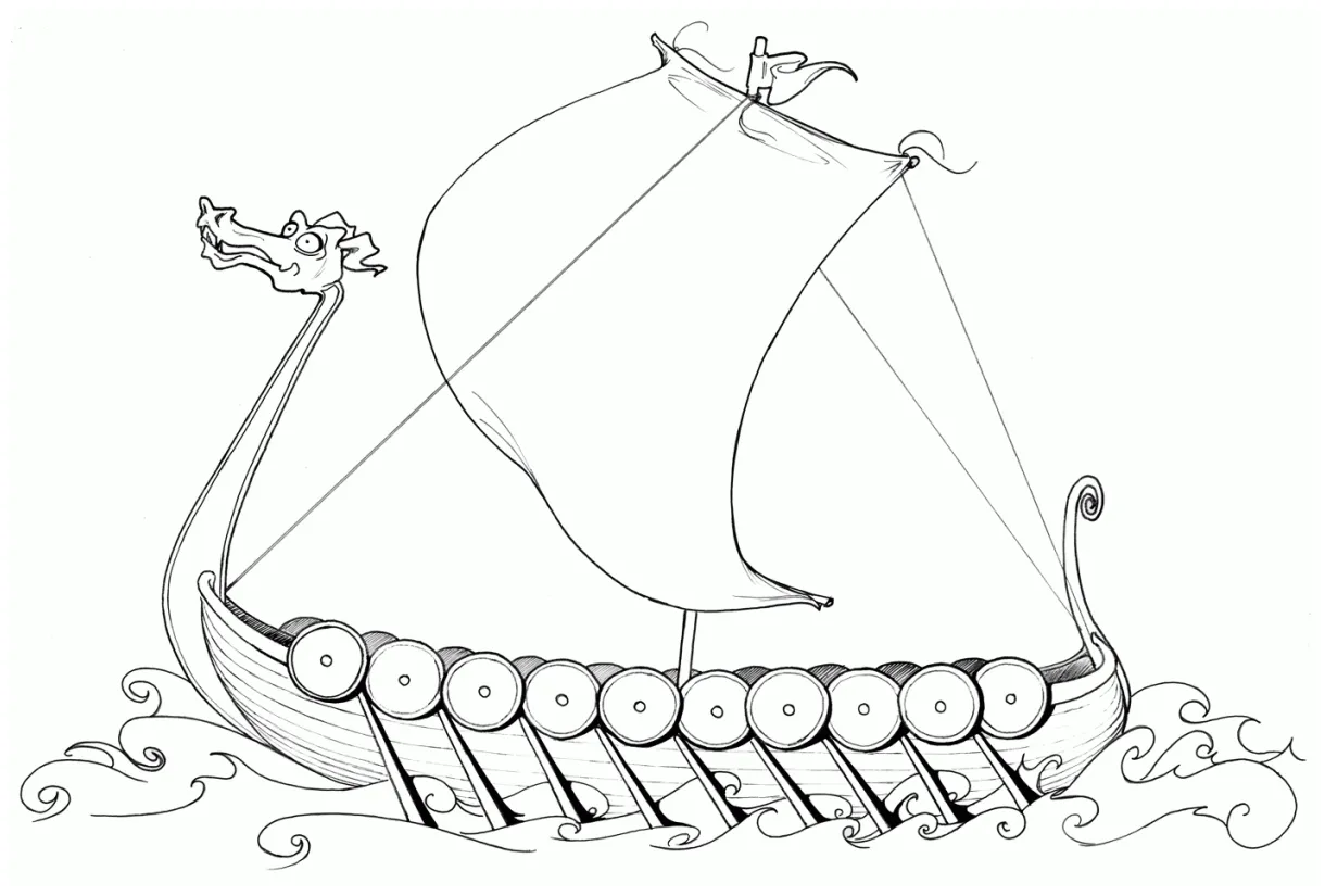 Viking Ship Coloring Page Free - Coloring Home