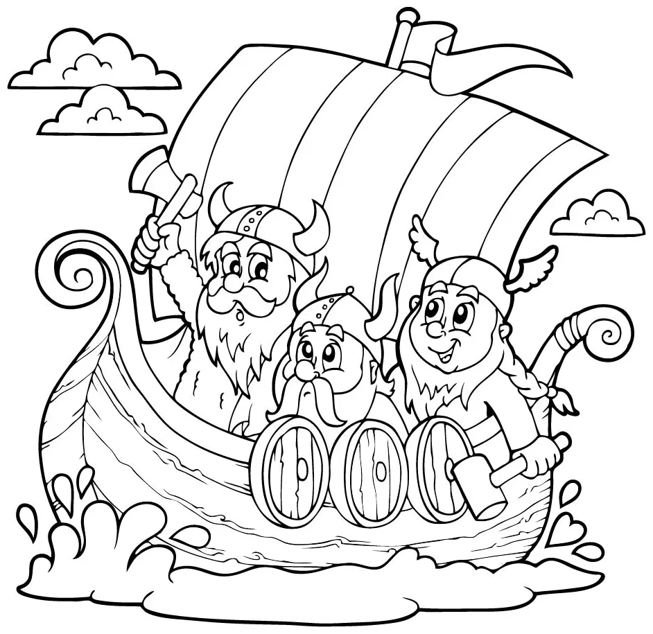 Viking ship online coloring page hicoloring