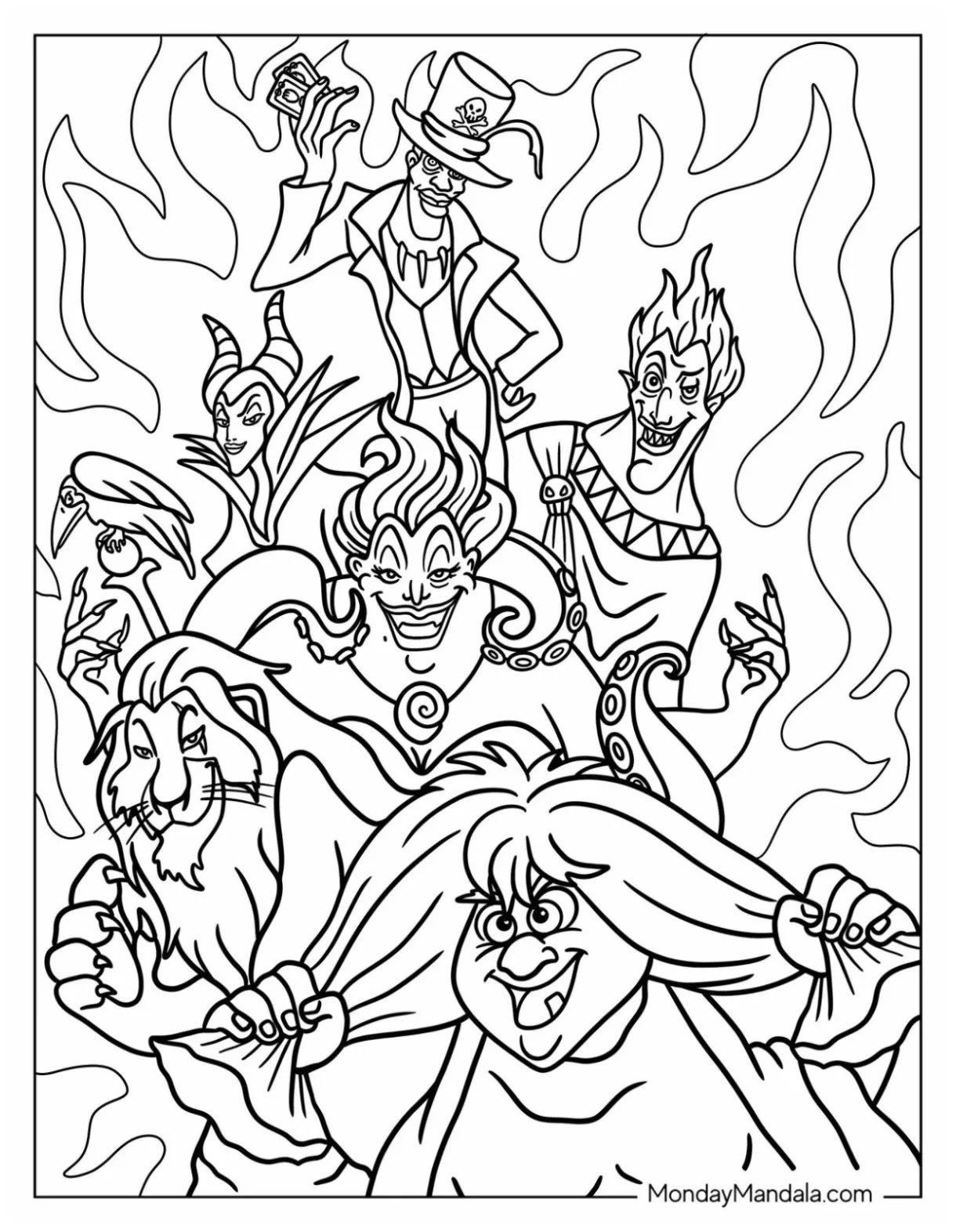 20 disney villain coloring pages free pdf printables
